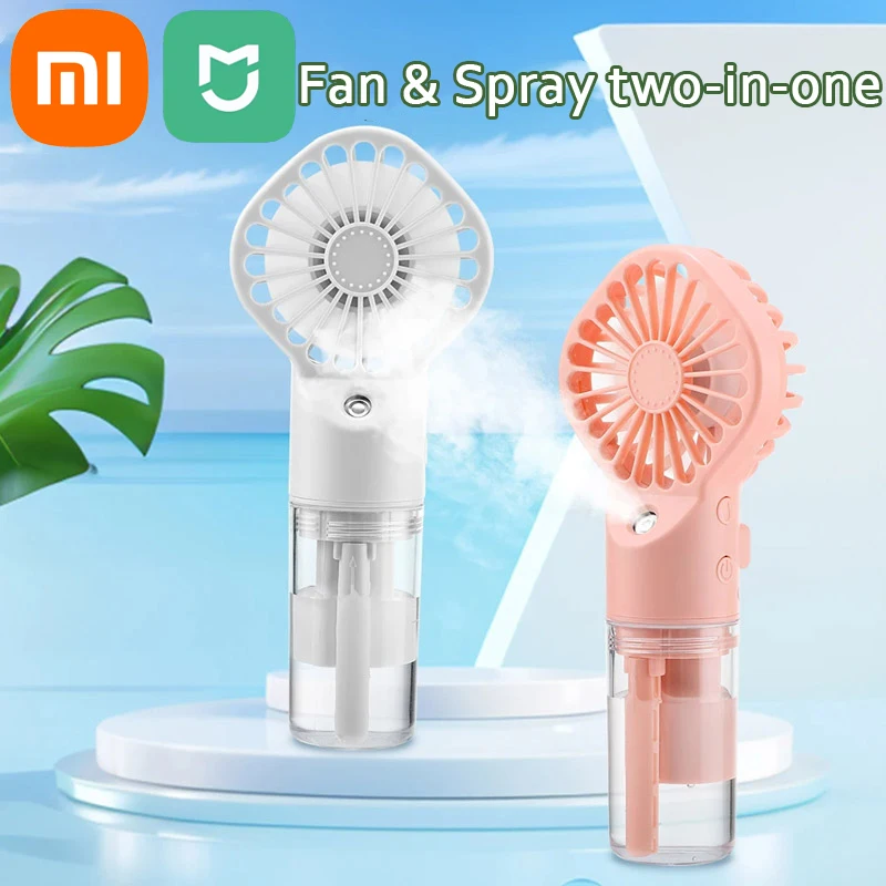 Xiaomi Mijia Water Mist Fan USB Charging Handheld Mini Quiet Air Cooling Smart RC Fan 4 Speed Humidification Spray Fan for Home