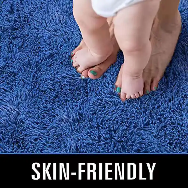 VIKAMA Batik-flauschige Teppiche für Wohnzimmer-Dekoration, Nachttisch-Teppich, warme Plüsch-Fußmatten, Kinderzimmer-Spielmatten, pelziger Teppich – Detail 8