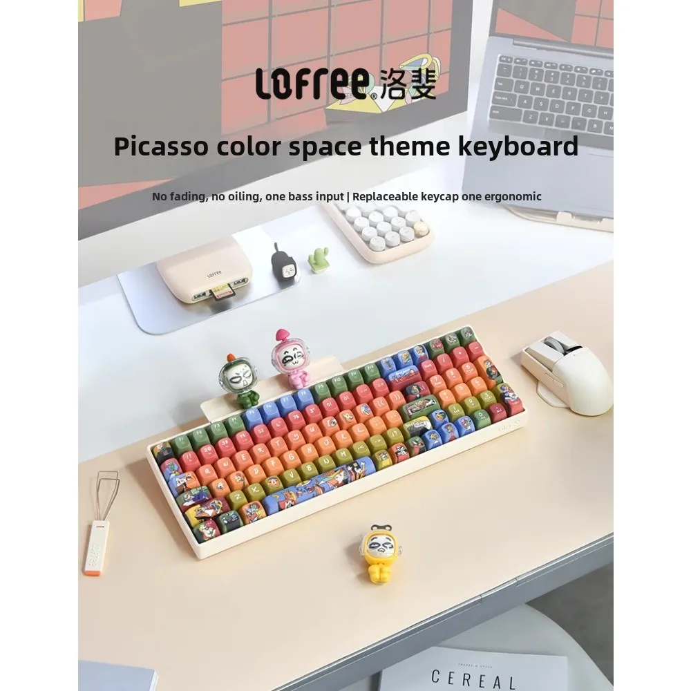 Lofree Picasso mechanical keyboard Bluetooth wireless ergonomic design good-looking full key hot plug bass input high quality