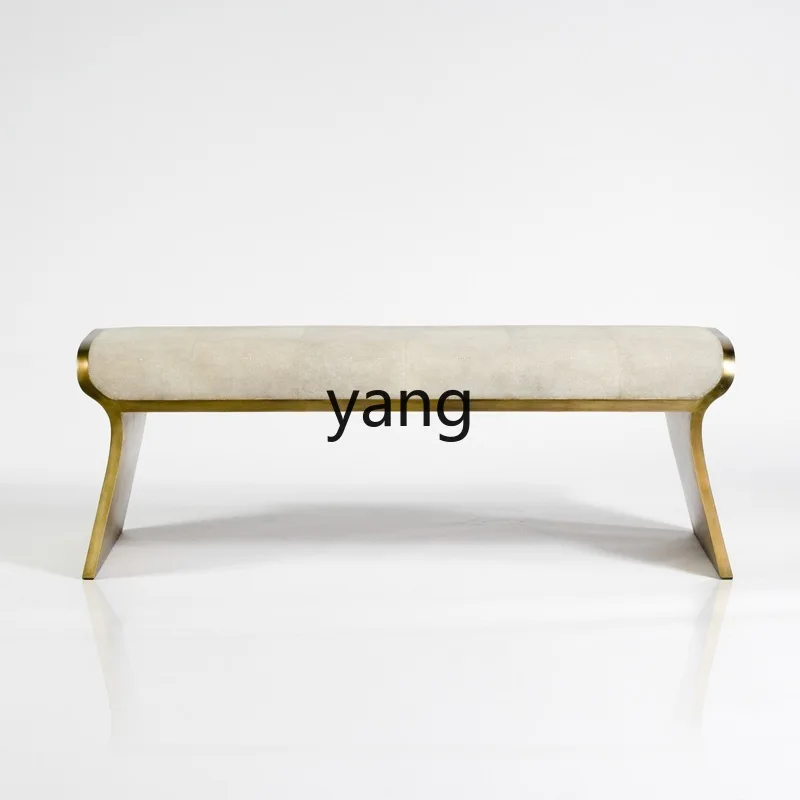 Yjq Simple Modern Flannel Bedroom Large Apartment Sofa Footstool Living Room Designer Bench Shoe Changing Stool