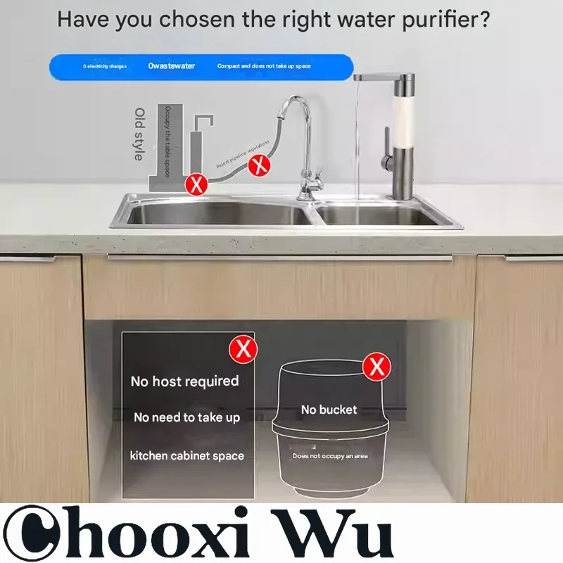 Home Use Kitchen Faucet with Filter Stainless Steel High Flow Table Top Water Purifier Direct Drinking Faucet Single Cold