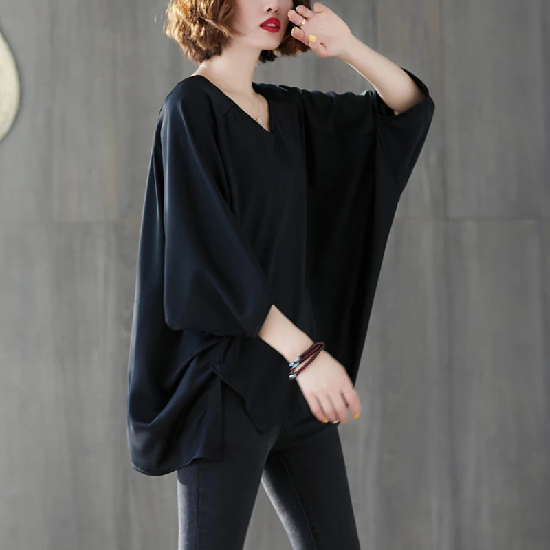 Sommer Neue Lose Fit runde Ne ort Sve T-shirt plus Größe frauen Faionable Farbe Bauch Bedecken Top Koreanische Sle