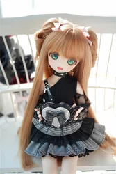 BJD/DD/SD Toys Doll Wig 1/3 1/4 1/6 Daily Girls High Temperature Silk Pink Green In Stock Cute Long Hair bjd Doll Accessories