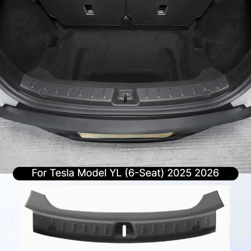 For Tesla Model Y L 2026 6-Seat Rear Bumper Guard Trunk Mat Cover Trunk Sill Protector Organizer Cargo Liner Travel Accessories