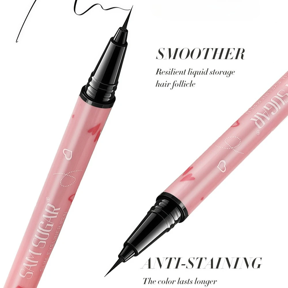 울트라 파인 아이라이너 펜슬 방수 번짐 방지 빠른 건조 포뮬러 하루 종일 지속되는 샤프 윙드 라이너 및 그래픽 룩