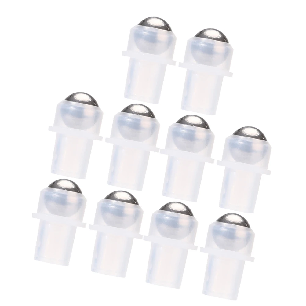 

10 Pcs Roller Ball Bottle Accessories Transparent PE Plastic Leakproof Design Essential Oil Lip Oil Perfume Roller Balls