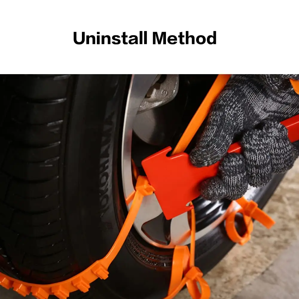 12 PCS Universal Car Snow Chains Portable Winter Tyres Wheels Snow Chains Non-Slip Cable Tie Reusable Anti-skid Wheel Nylon Tire