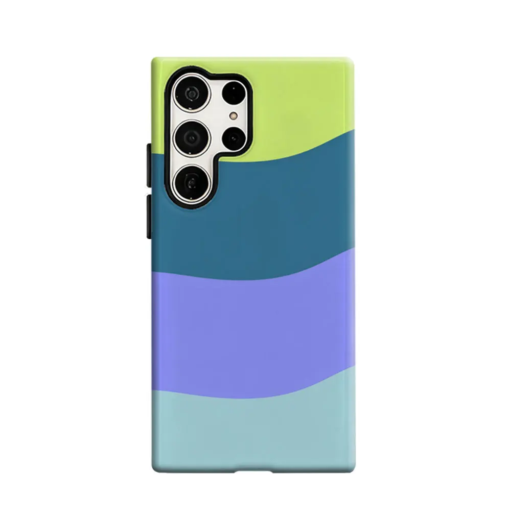 CaseLumi Phone Case For Samsung Galaxy S25 S24 S23 Ultra Plus HD Hard Wave Tones Double Layer Cover Film Shell