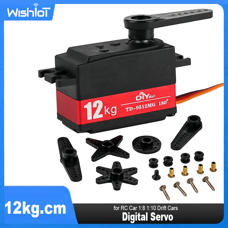 12KG Digital Servo TD-9512MG semi-metal 4.8v 7.4v Steering Gear 180 Degree Angle Controllable for RC Car 1:8 1:10 Drift Cars