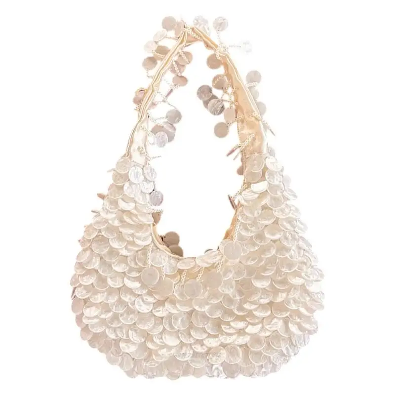 

X5XA Fashionable Tear Resistant PVC Shoulder Bag Sequins Shell Bag for Women Girls