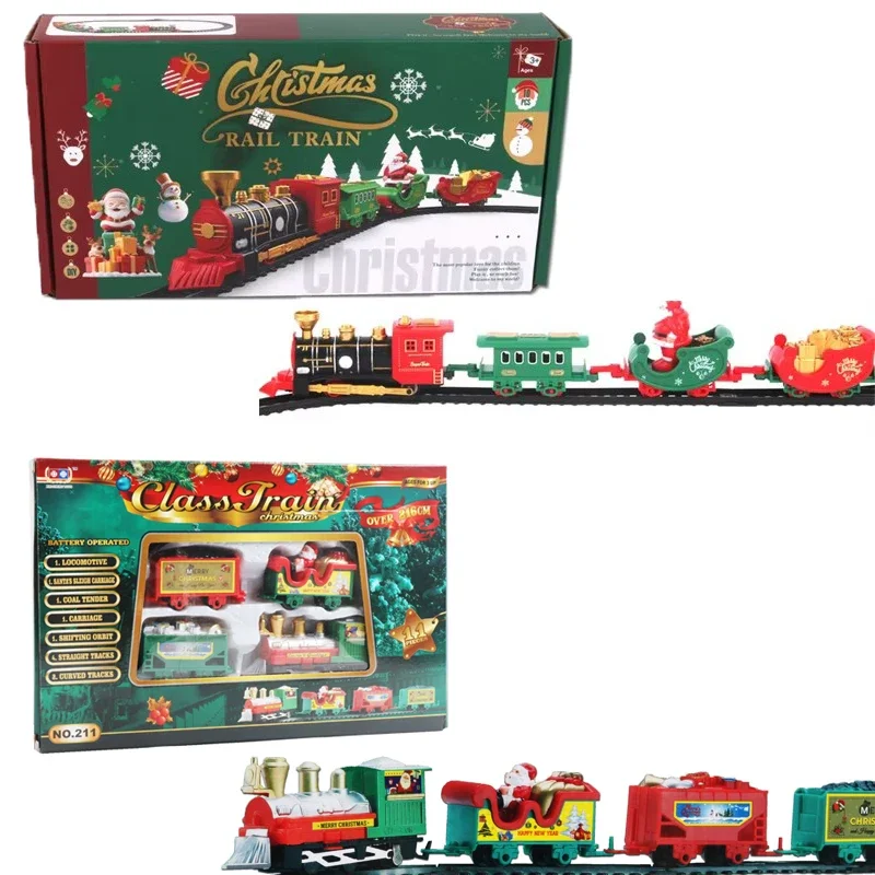 Nieuwe Hot Elektrische Kerst Trein Speelgoed Kerst Mini Trein Speelgoed voor Kinderen Kerst Trein Speelgoed Verjaardag Kerstcadeaus