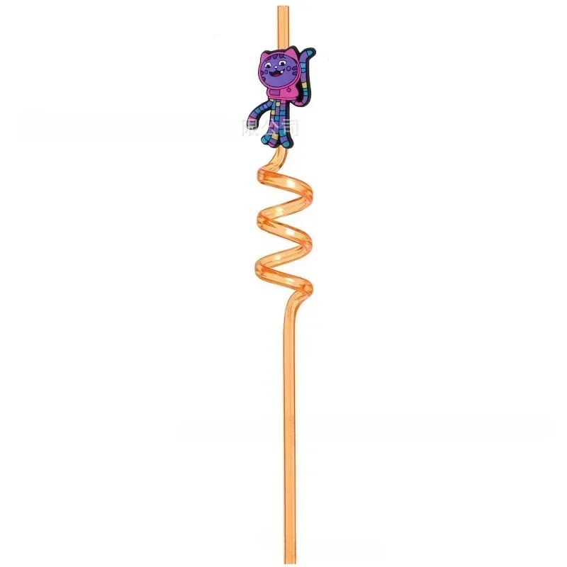 8pcs/set Gabby Dollhouse Cats Reusable Straws Kids Boys Girls Shower Halloween Carnival Party Supplies view 5