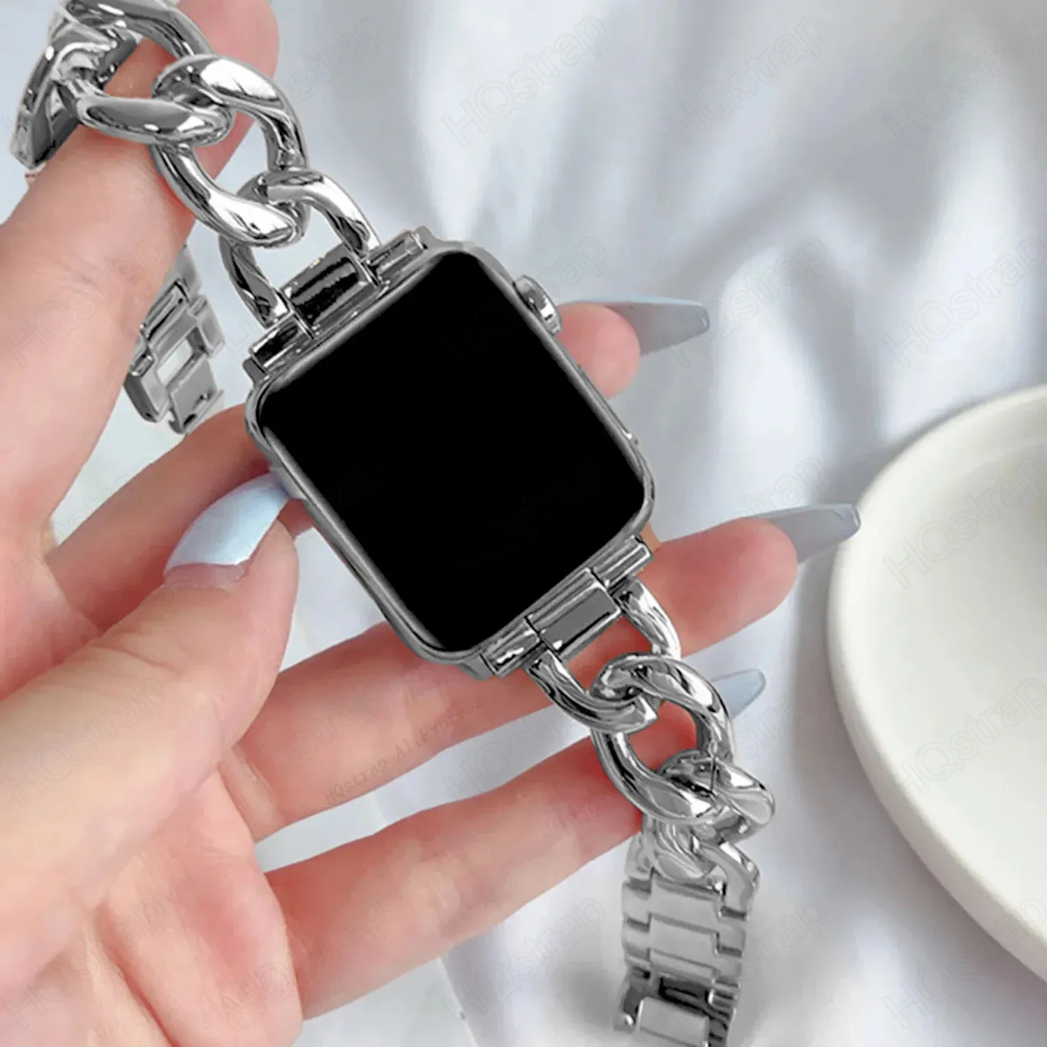 

Металлический ремешок для Apple Watch Band 41 мм 40 мм 44 мм 45 мм 49 мм 38/42, модный браслет для Iwatch Series 9 8 7 6 5 SE 4