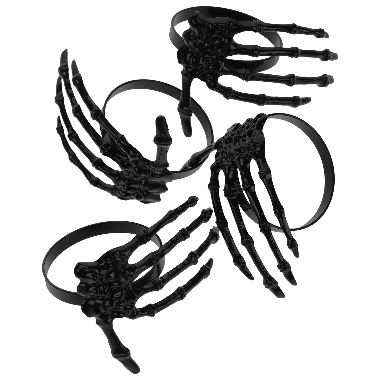 4Pcs Halloween Napkin Buckles Ghost Stylish Table Decorations for Home Party Portable and Reusable