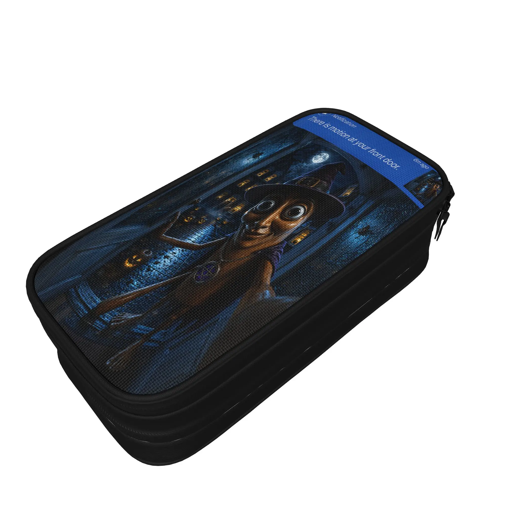 There is Motion at Your Front Door Tung Tung Sahur Halloween Pencil Case School Pencil Cases Double Layer Boy Kawaii Pencil Box