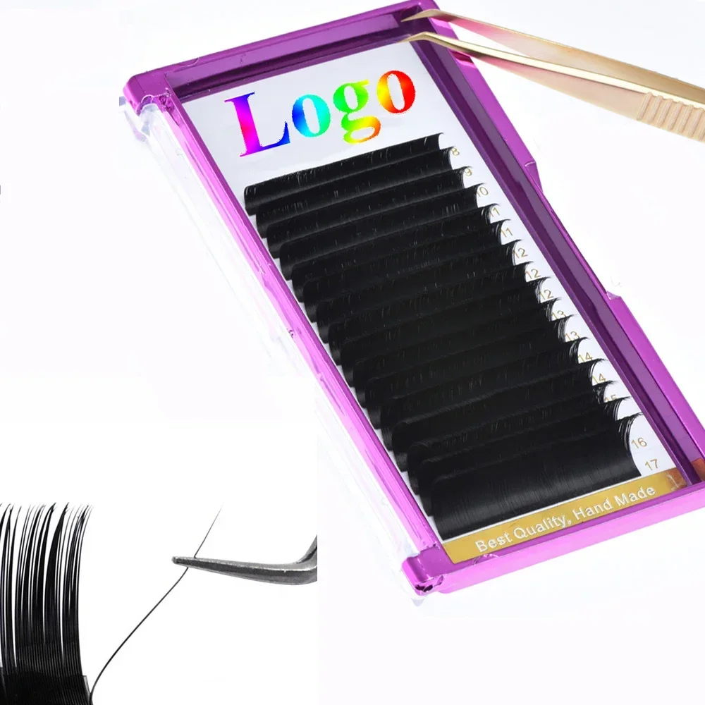 

0.10 0.15 0.20 korean pbt lash accessories private label ellipse flat volume eyelash extensions individual mink