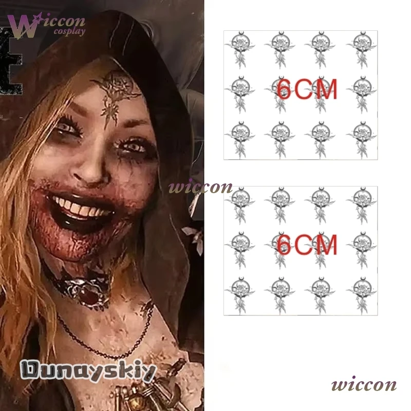 

Игра Village Lady Dimitrescu Daughter Daniela Косплей Татуировка Талия Рука Водонепроницаемая временная наклейка Хэллоуин {Yumekiri} ‌