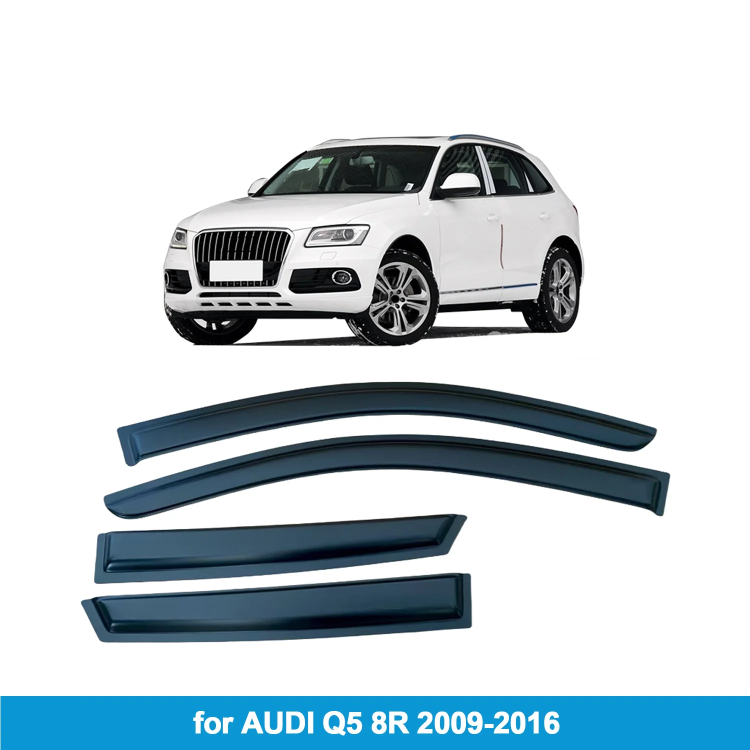 

Для AUDI Q5 8R 2009-2016 автомобильный козырек для бокового окна, козырек для двери, защита от ветра и дождя, аксессуары, лента для наружного крепления
