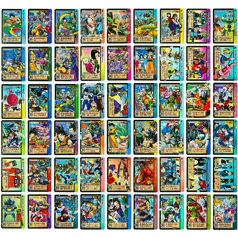 Anime Dragon Ball Diy homemade FlashCards Son Goku Vegeta Iv Trunks Frieza Broli Android 18 Vegetto Majin Buu Collection Cards