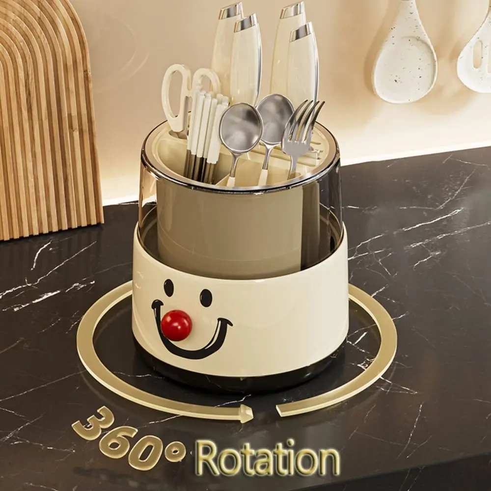 

360° Rotating Cutlery Storage Rack Detachable Creative Cooking Utensil Holder Plastic Kitchen Accessories Kitchen Utensil Holder