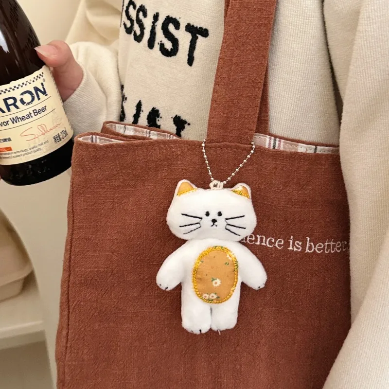 Simpatico cartone animato gatto cucciolo bambola ciondolo portachiavi peluche Kawaii bambola di pezza giocattoli fascino zaino borsa ciondolo bambino regali di nascita di Natale