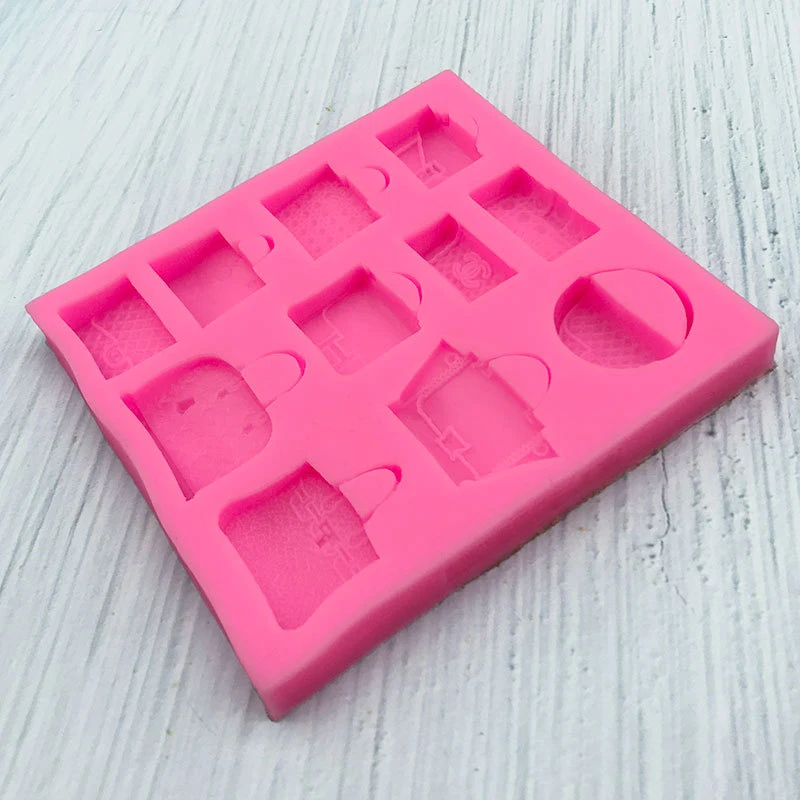 1 piece, handmade various bags, silicone molds, toys, sugar flipping liquid drip molds, hanging accessories, cake molds