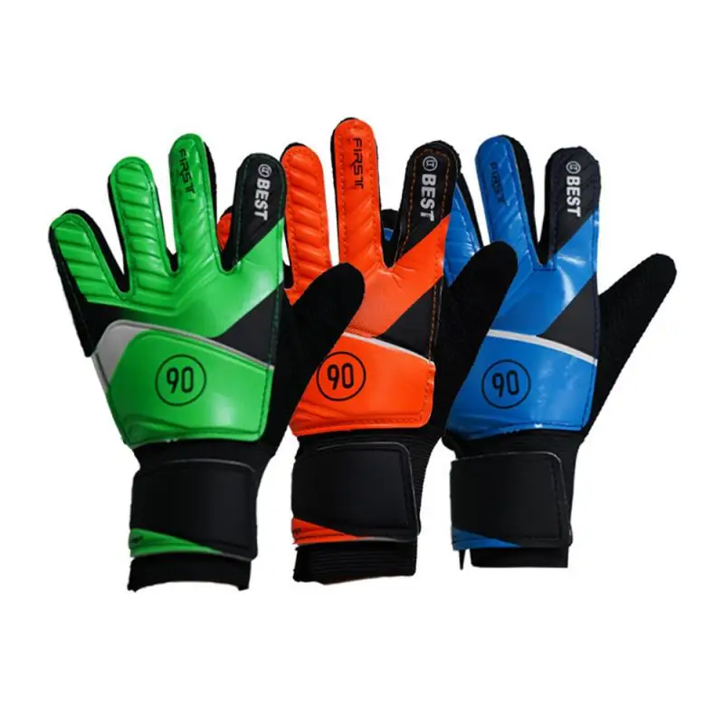 Football Gloves Latex Support Football Goalkeeper Gloves Full Finger Protection Anti-Slip Waterproof Breathable for Kids Adults