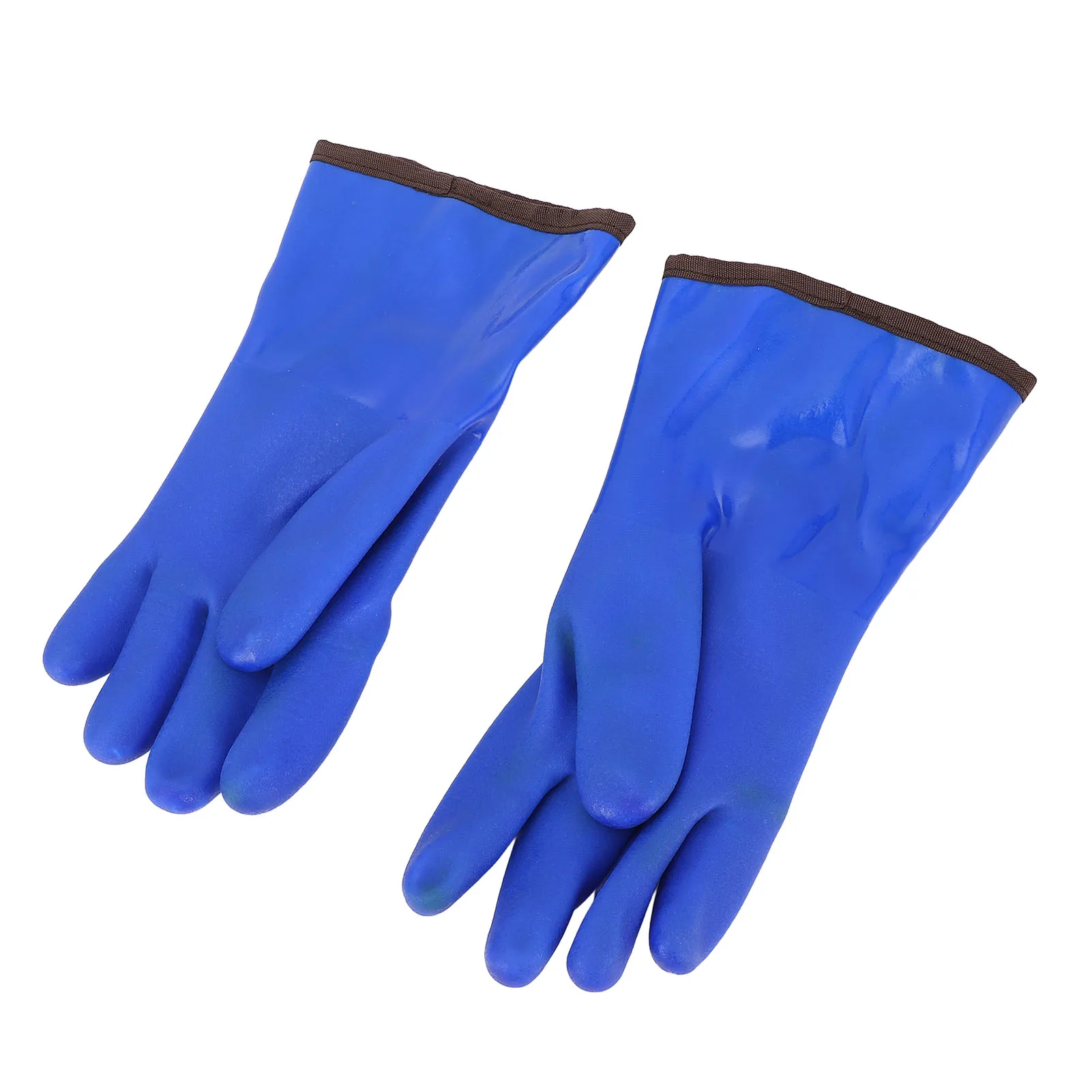 قفازات حرارية مبطنة من الصوف قفازات عمل شتوية مطاطية غير قابلة للانزلاق -20 ℃ قفازات مقاومة للماء باللون الأزرق #6