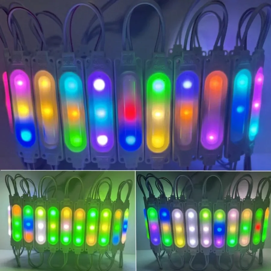 12V RGB Colorful Flowing Multicolour Led Modules 20PCS/Lot COB Light Backlight Shop Banner Waterproof Car Decorative Ad Lights