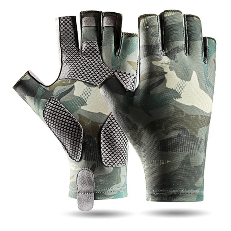 

Летние мужские перчатки для рыбалки, 2 шт., дышащие и протекающие перчатки с половиной пальца, мужские защитные противоскользящие перчатки