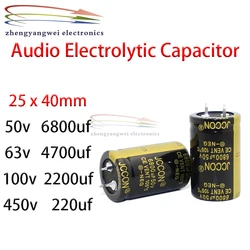 25x40mm 2pcs 50v 6800uf 63v 4700uf 100v 2200uf 450v 220uf black Audio Electrolytic Capacitor For Hifi Amplifier Low