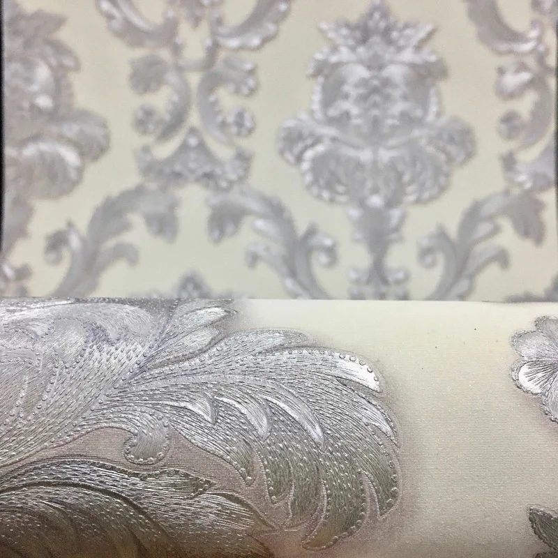 3D Wallpaper Classic Luxury Damask Roll Embossed PVC Vinyl Wall Paper Home Decor Living Room Bedroom Backdrop Papel De Parede 3D