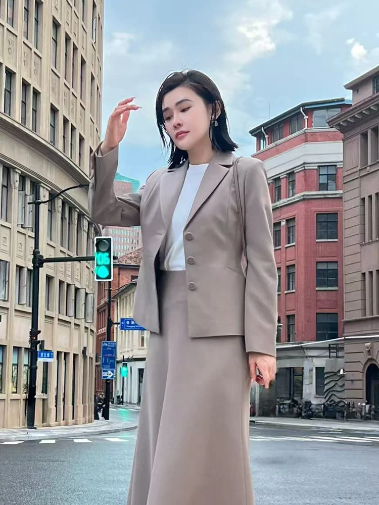 

Yuan ling High-End Series Classic Sle Faionable Suit Jaet Ele Slimming Woolen Coat for Women
