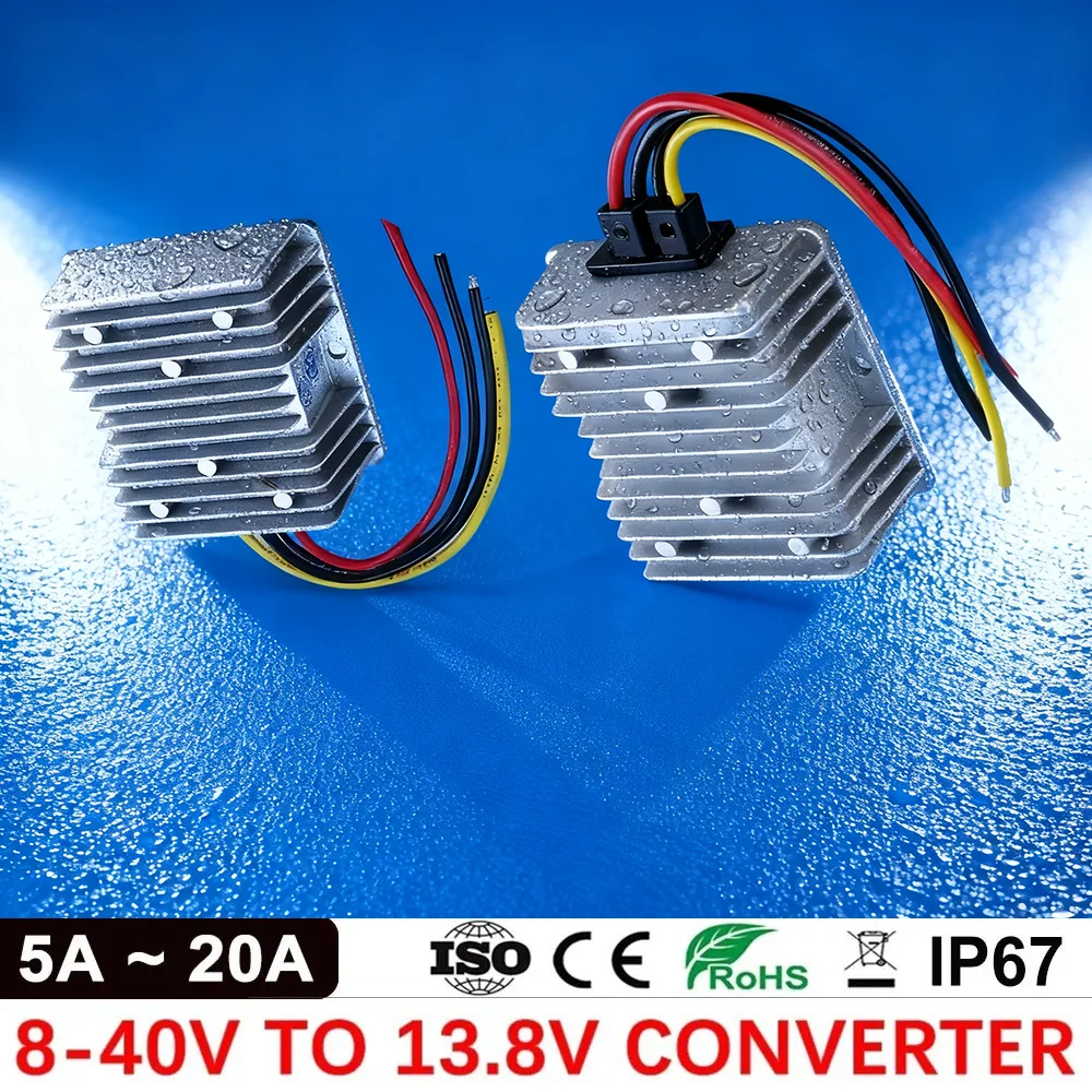 

8-40V 12V 24V to 13.8V 20A 5A 15A 10A Boost Buck DC DC Power Converter Step-Up Step-Down Car Voltage Regulator Stabilizer