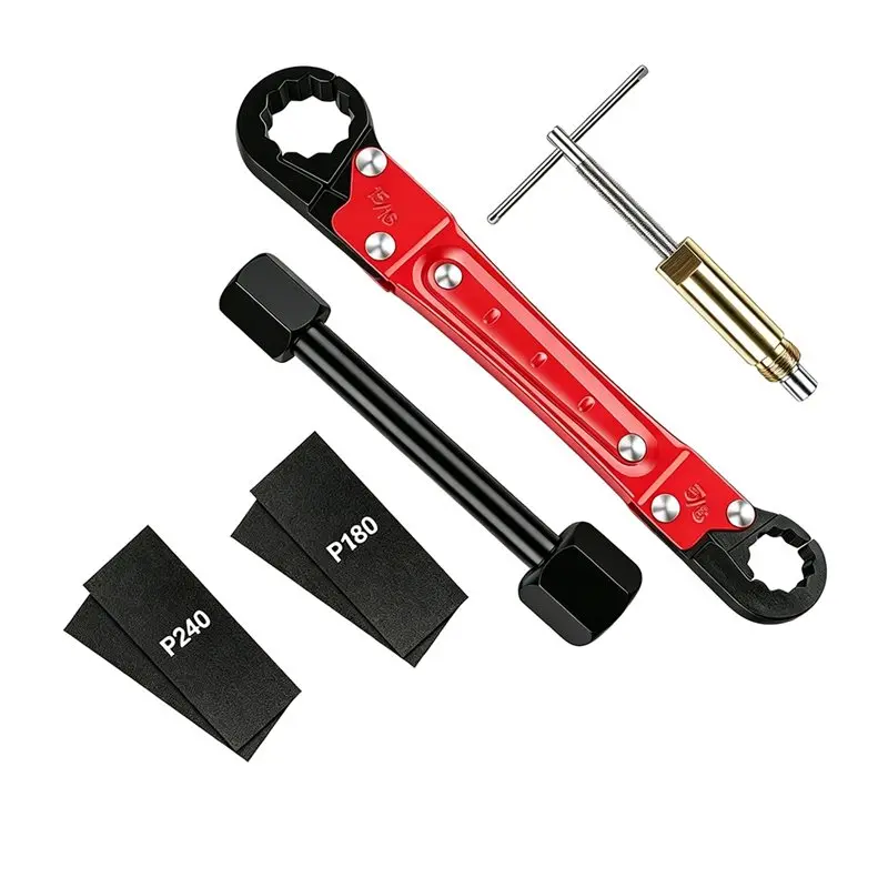 SYW-For Rusty Frozen Compression Angle Stop Valve Tool Kit-7 PCS Plumbing Repair Includes Angle Stop Wrench& Puller