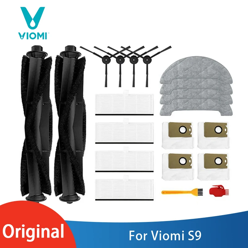 

Original For Viomi S9 Hepa Filter Main Side Brush Dust Bag Mop Cloths Robot Vacuum Cleaner Accessories Spare Parts Kits For Home