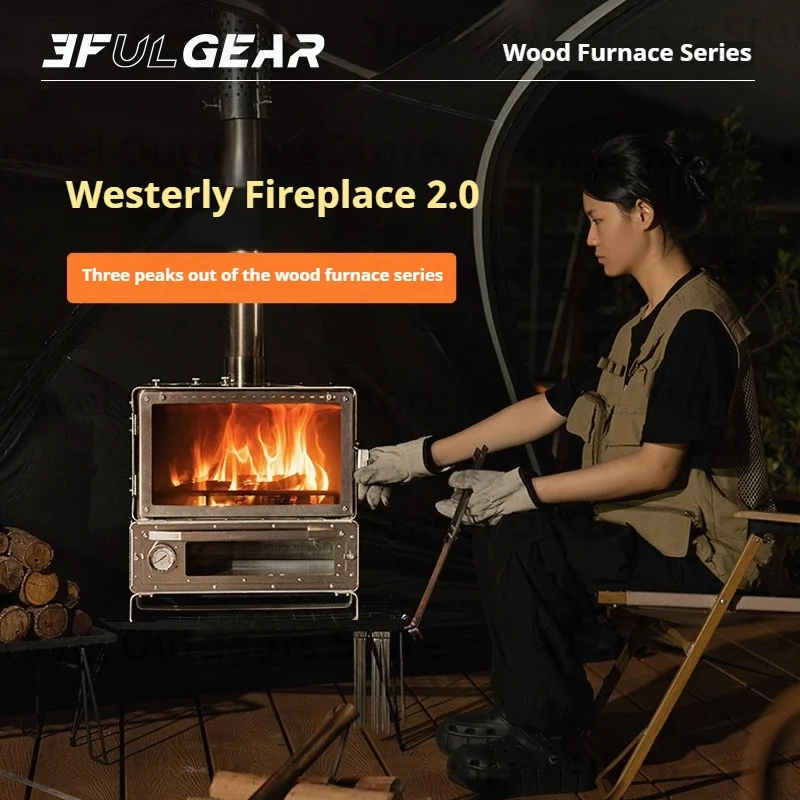 3F UL GEAR West Wind 2.0 Outdoor Firewood Stove Multi-Function Winter Heating Tent Stove Camping Cooking Fireplace Camping Stove