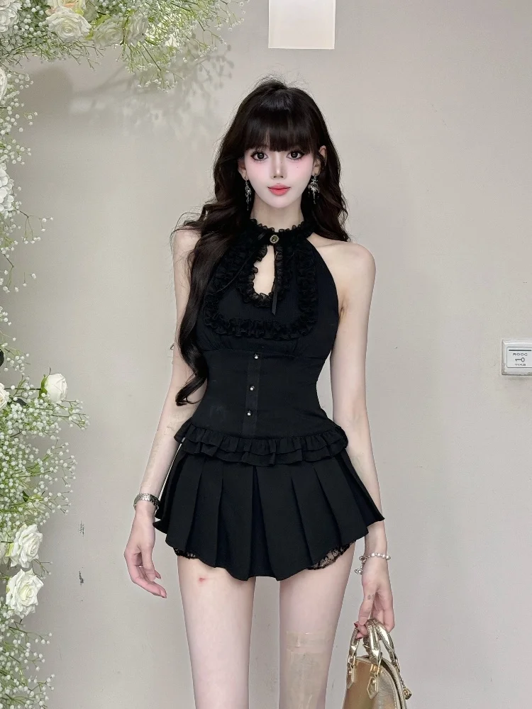 

Faionable сексуальный пикантный комплект для девочек, женский летний комплект 202, новый маленький размер, слиповая юбка, комплект из двух предметов, комплект из полиэфирного волокна