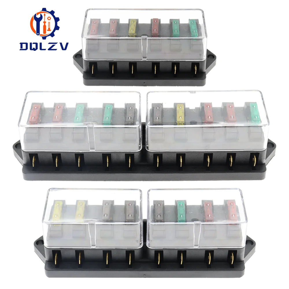 Circuit Standard 4/6/8/10/12 Way ATO Blade Fuse Box Plastic Cover DC12V 24V Car Fuse Block Holder with 3A-30A Fuses