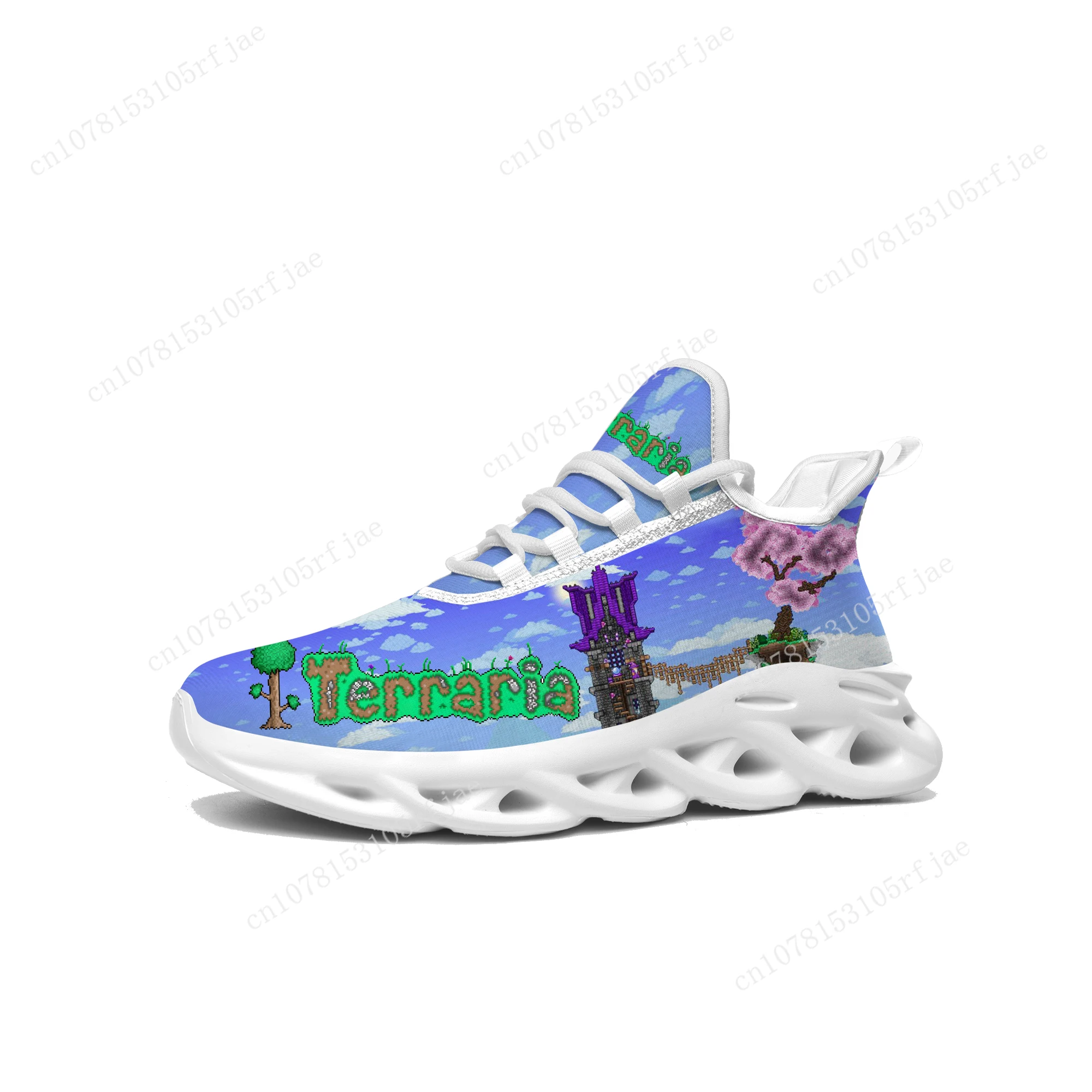 Terraria Flats Sneakers Hot Cartoon Game uomo donna adolescente scarpe da corsa sportive scarpe stringate personalizzate di alta qualità