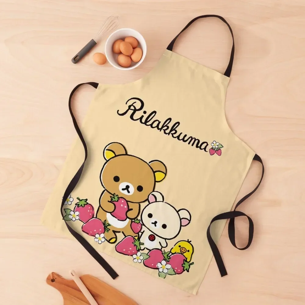 Cute Rilakkuma strawberry Apron Home Supplies Useful Things For Kitchen Apron