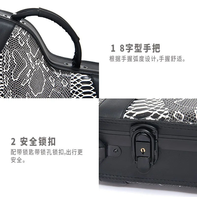 anti-collision and anti-drop bag, snakeskin pattern leather, personalized trend piano case, double shoulders.