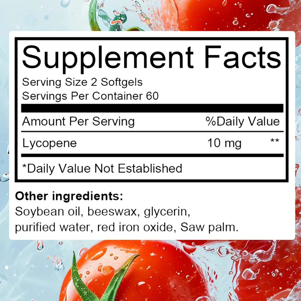 Lycopene Capsules - Prostate Health, Urinary Tract Health, Enhance Immunity,Tomato Extract,Gluten-Free view 6