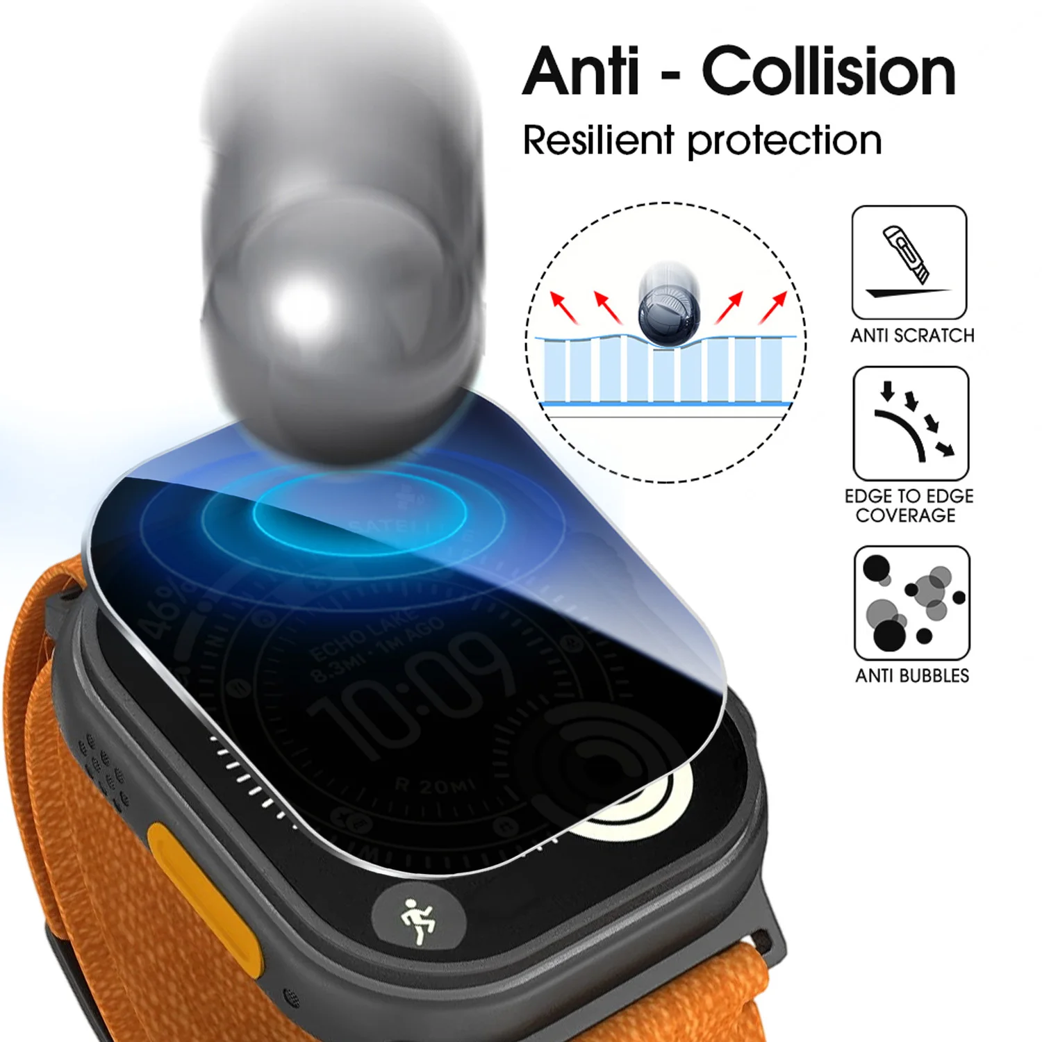 1-3 SZT. Łatwa w montażu folia ochronna chroniąca przed podglądaniem do Apple Watch Ultra 1/2/3 49MM Smartwatch, szkło hartowane zapewniające prywatność