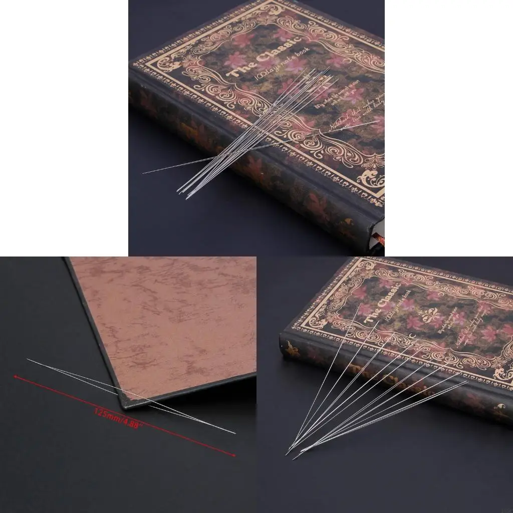 

195C 10 Pcs Large Collapsible Bead Needle Big Eye Beading Needles Metal Sewing Needles 12.5cm Threading Needle for Beads
