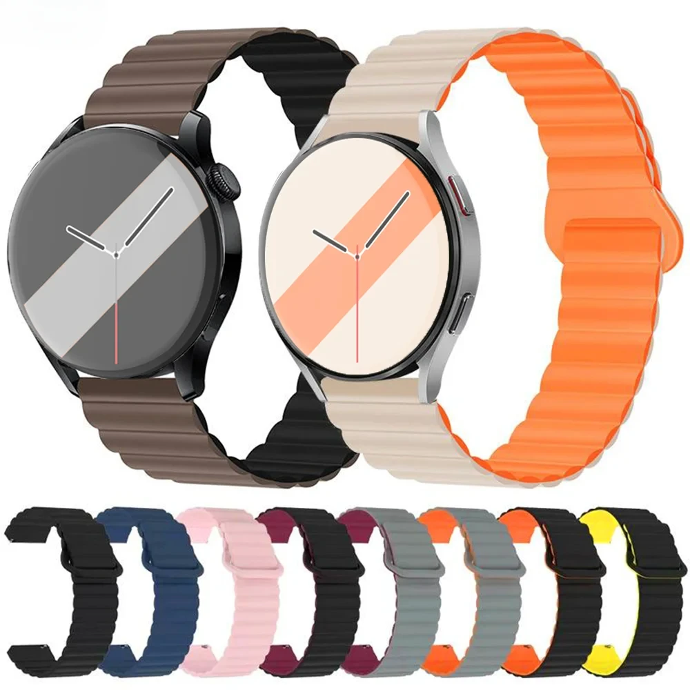 Magnets ch laufe für Samsung Galaxy Uhr 6/5 Pro/4/Klassiker/Aktiv 2 20mm 22mm Band Silikon Link Armband Huawei GT 2-2e 3-4 Armband