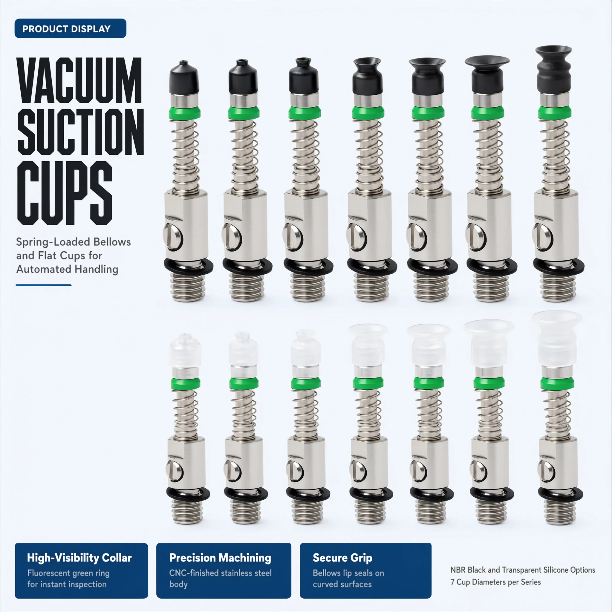 SMT Banjo 503 504 Suction Nozzle Stainless Steel Anti-static Pneumatic Suction Cup for Pick and Place Machine Robot Arm