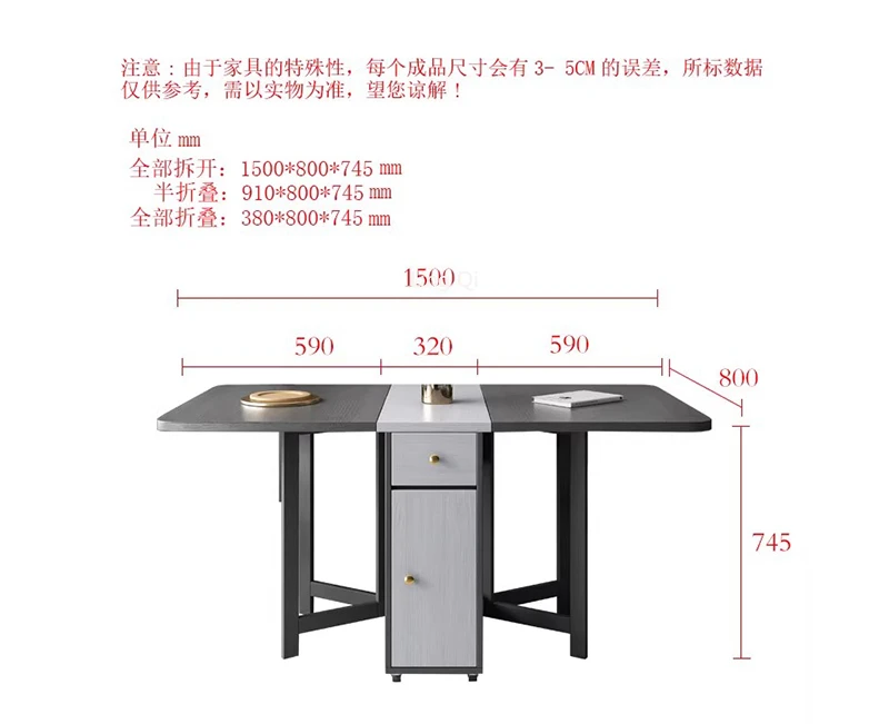 Italian Black Dining Table Nordic Folding Restaurant Restaurant Table Organizer Plegable Kitchen Low Furniture