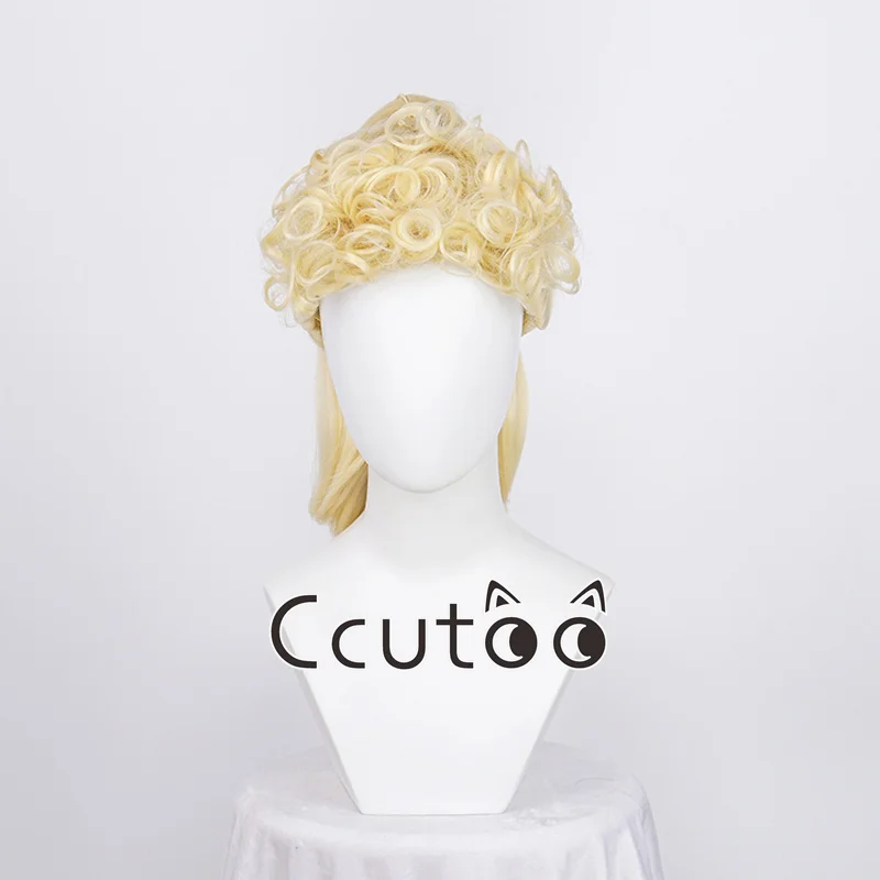 Blonde Barbiee Wig for Women Barbi Costume Wig Synthetic Long Pigtail Ponytail Blonde Wig with Curly Bangs for Costume Party