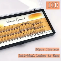 1 BOX (60 Clusters), 10D 0.07C 8/9/10/11/12/13/14MM, Eyelash Extension Clusters, Single Cluster False Eyelashes Makeup Products